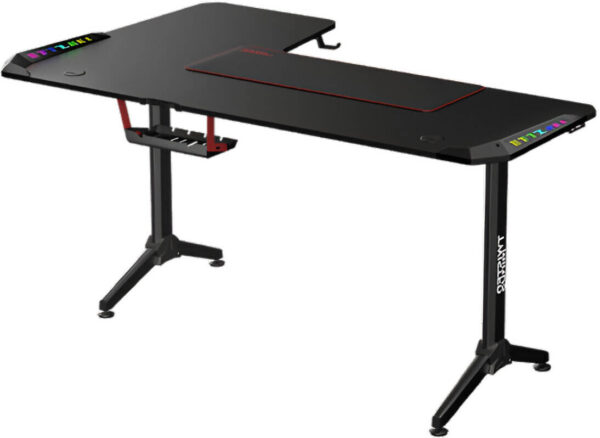 Twisted Minds Warrior L Shaped Right Gaming Desk, Carbon Fiber Texture Material - Image 3