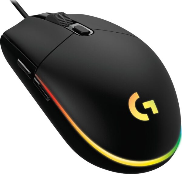 Logitech G203 Lightsync RGB Lighting 800 DPI, 6 programmable buttons Optical Wired Gaming Mouse (Black) - Image 3