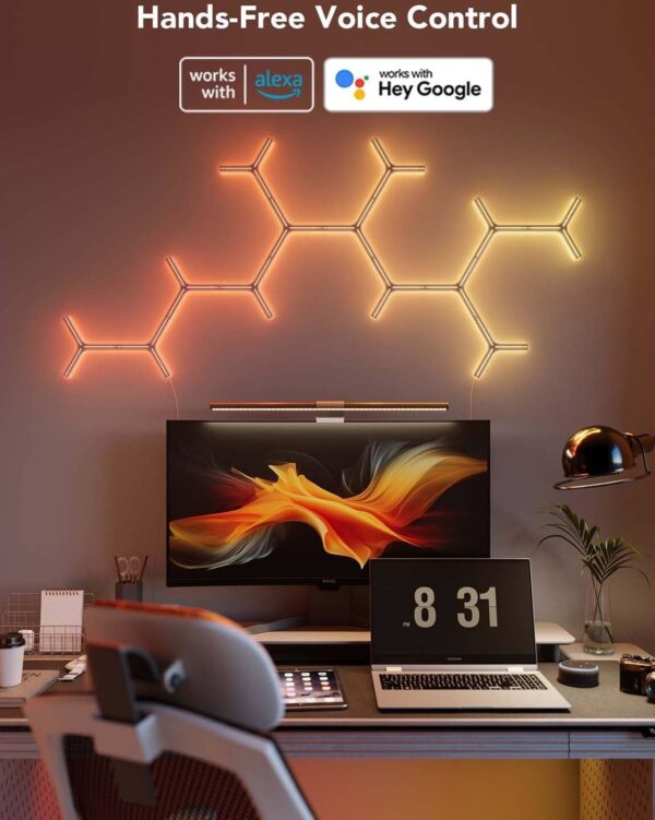 Govee Glide Y Shape Light Panel, RGBIC LED Colors, Smart Home Creative Decor Lights, With Music Sync & 40+ Sence Modes, For Gaming Room / Living Room, 7 Pack - Image 7