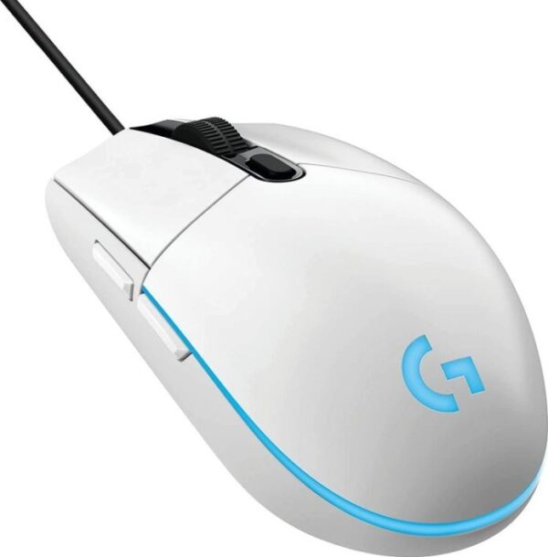 Logitech G203 Lightsync RGB Lighting 800 DPI, 6 programmable buttons Optical Wired Gaming Mouse (White) - Image 4