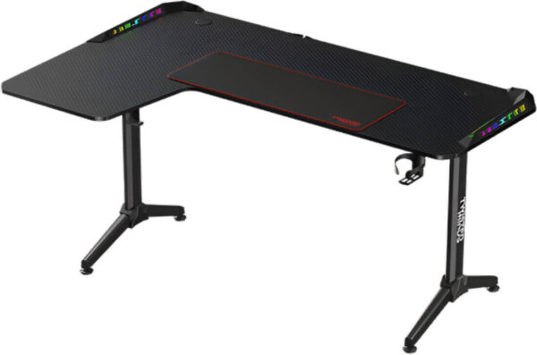 Twisted Minds Warrior L Shaped Left Gaming Desk, Carbon Fiber Texture Material - Image 3