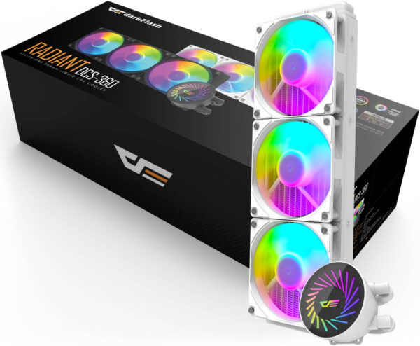 DarkFlash Radiant DCS 360 RGB Liquid CPU Cooler, 360mm-(white) - Image 7