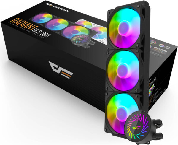 DarkFlash Radiant DCS 360 RGB Liquid CPU Cooler, 360mm-(black) - Image 8