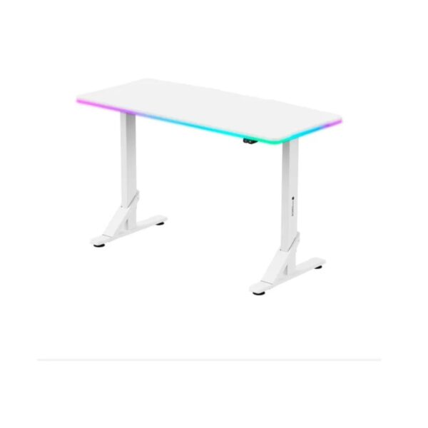 WJ Coolman T-Shaped Gaming Desk – White RGB